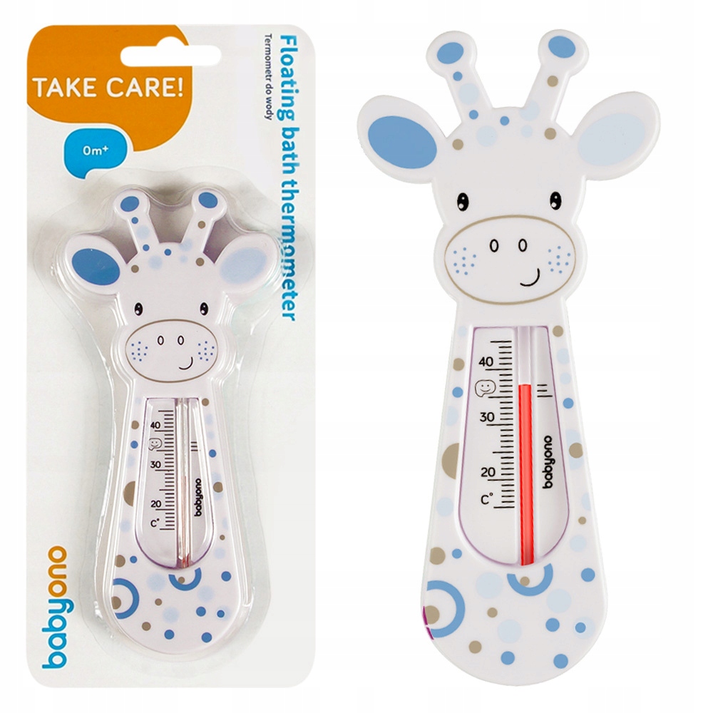 Termometr do wody Babyono do kąpieli bezrtęciowy niebieska żyrafa