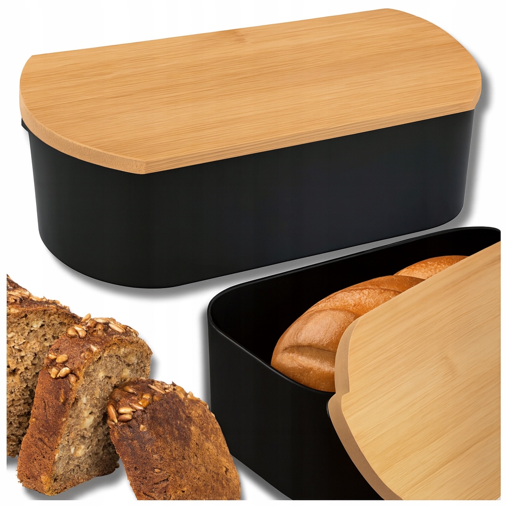 - ХОРОШО Контейнер на Хлеб и хлебобулочные изделия БАМБУК Черный