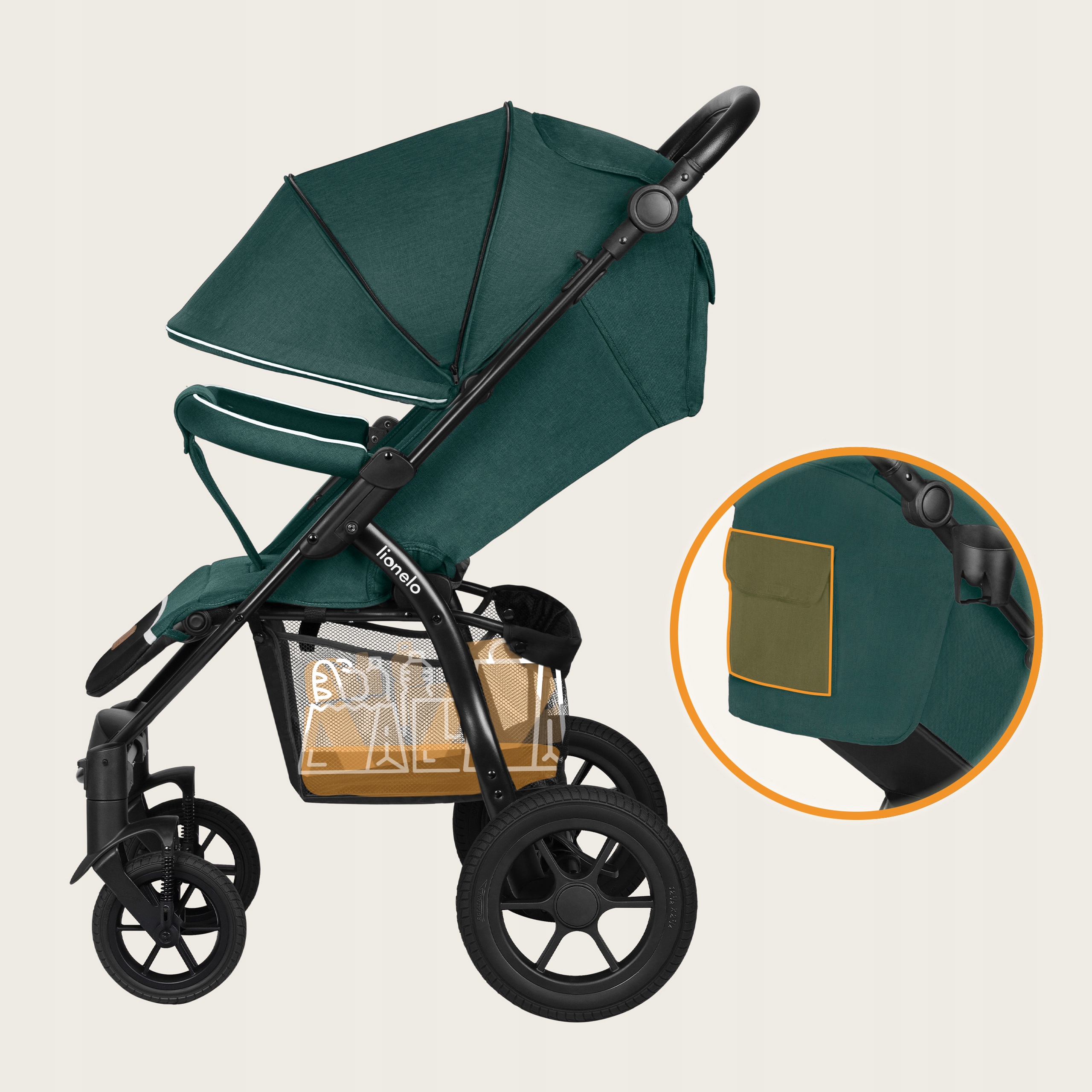 WÓZEK SPACEROWY LIONELO ANNET TOUR 22KG DUŻE KOŁA MOSKITIERA AMORTYZATORY Model Annet Tour