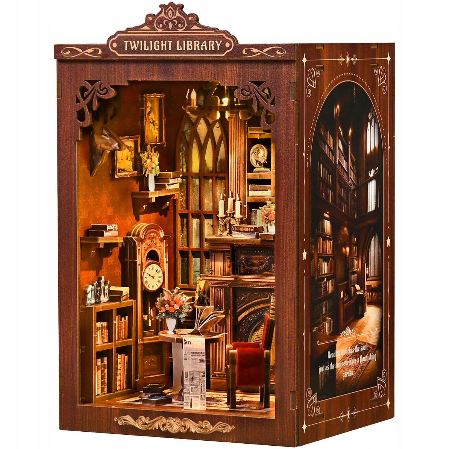 Biblioteka Zmierzchu – Diy Book Nook Miniaturowy Domek Drewniany Puzzle 3D