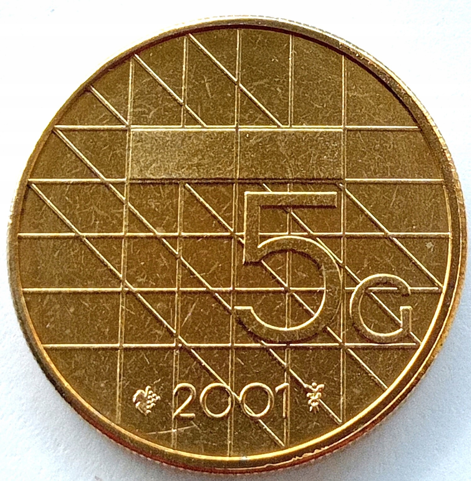 Holandia 5 Gulden 2001 Mennicza (UNC)