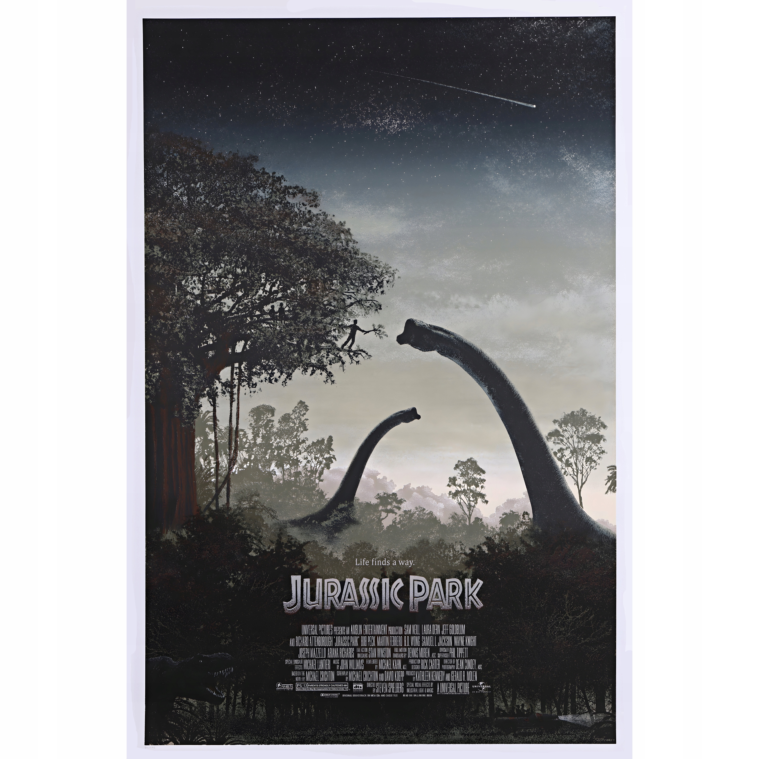 Plakát Jurský park – Limitovaná edice Noční varianta Rarity