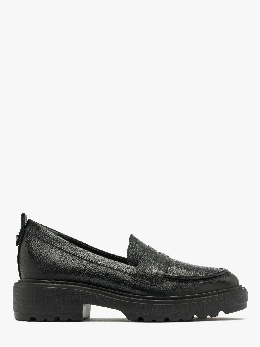 Buty damskie Ryłko mokasyny skórzane czarne licowe