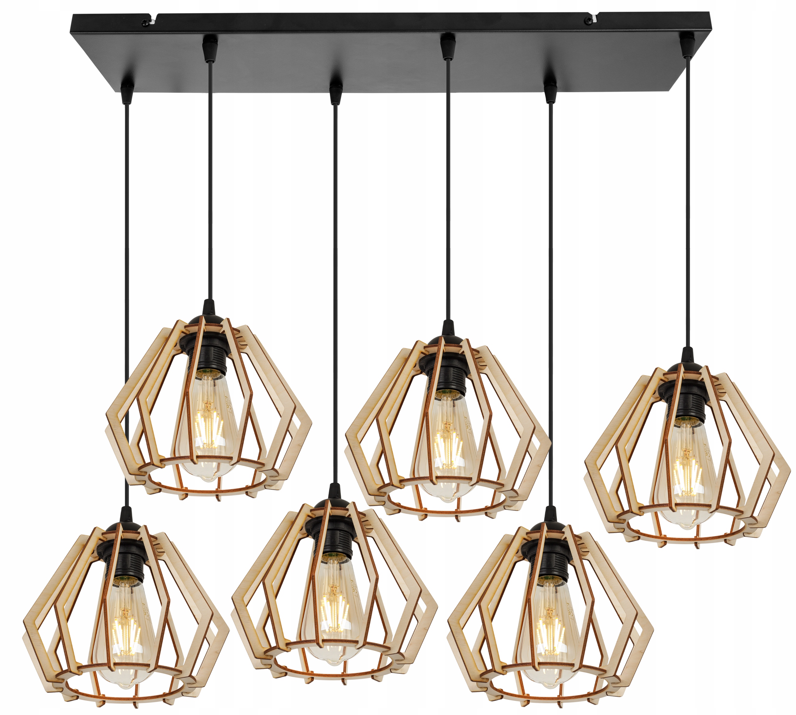 Stropná Závesná Lampa Luster Drevená Moderná Boho Do Jedálne