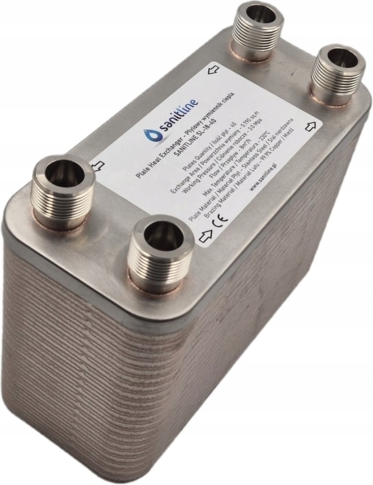 Výměník Tepla 40 Deskový Sanitline SL-18-40 Výkon 50 kW Přípojka 4x 3/4"