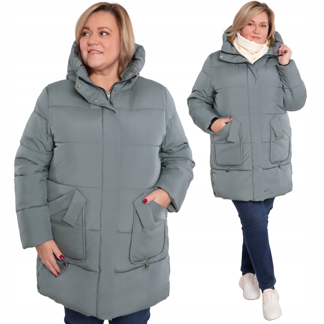 Šedozelená zimní bunda 54