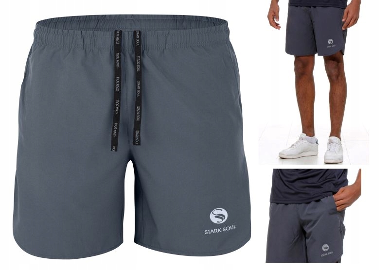 Krótkie Spodenki Soul Reflecto 2x kieszenie Odblask Jogging Bieganie XL .3