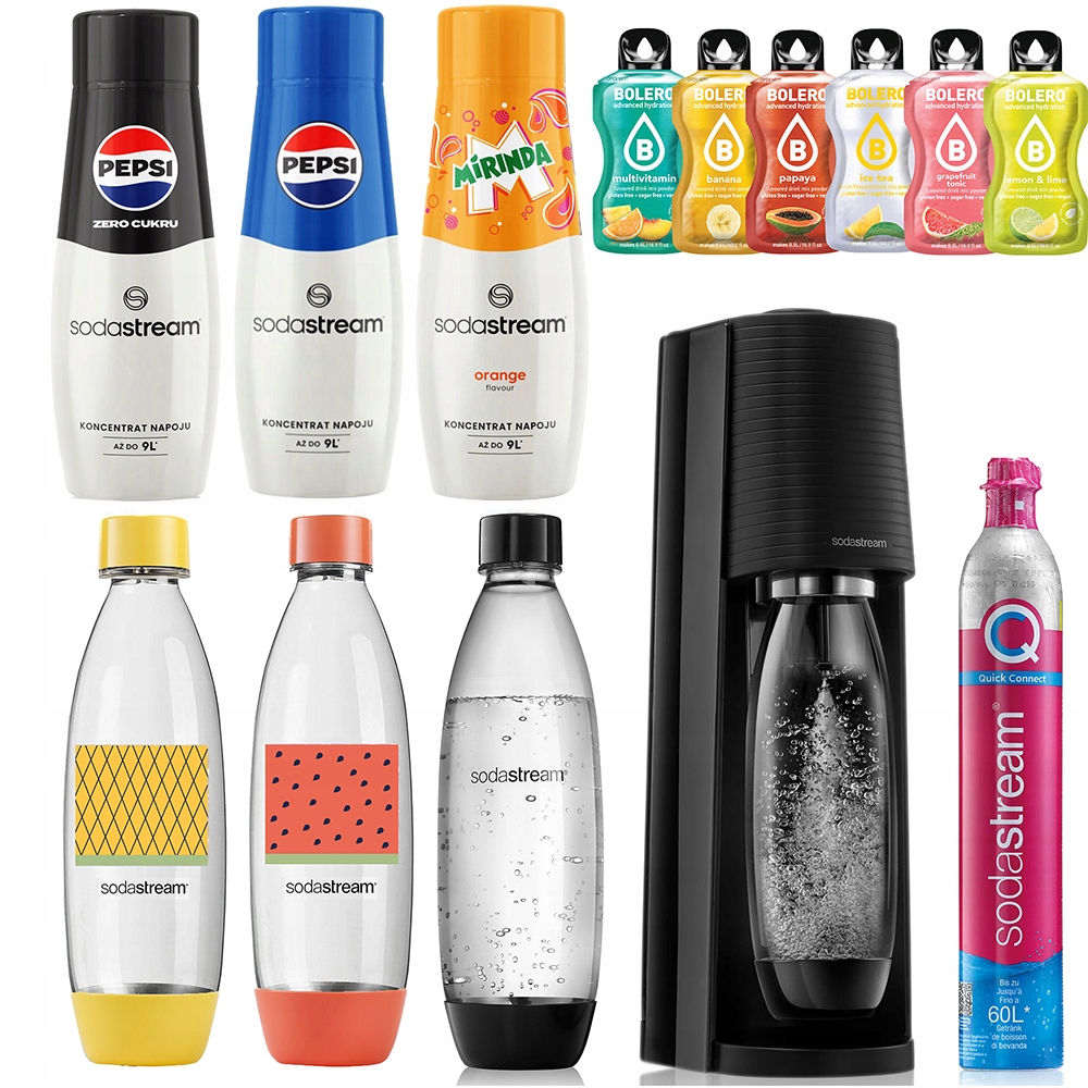 Sodastream Terra Saturátor Bombička 3 Flaše 1L Fuse a Se 3x Sirup