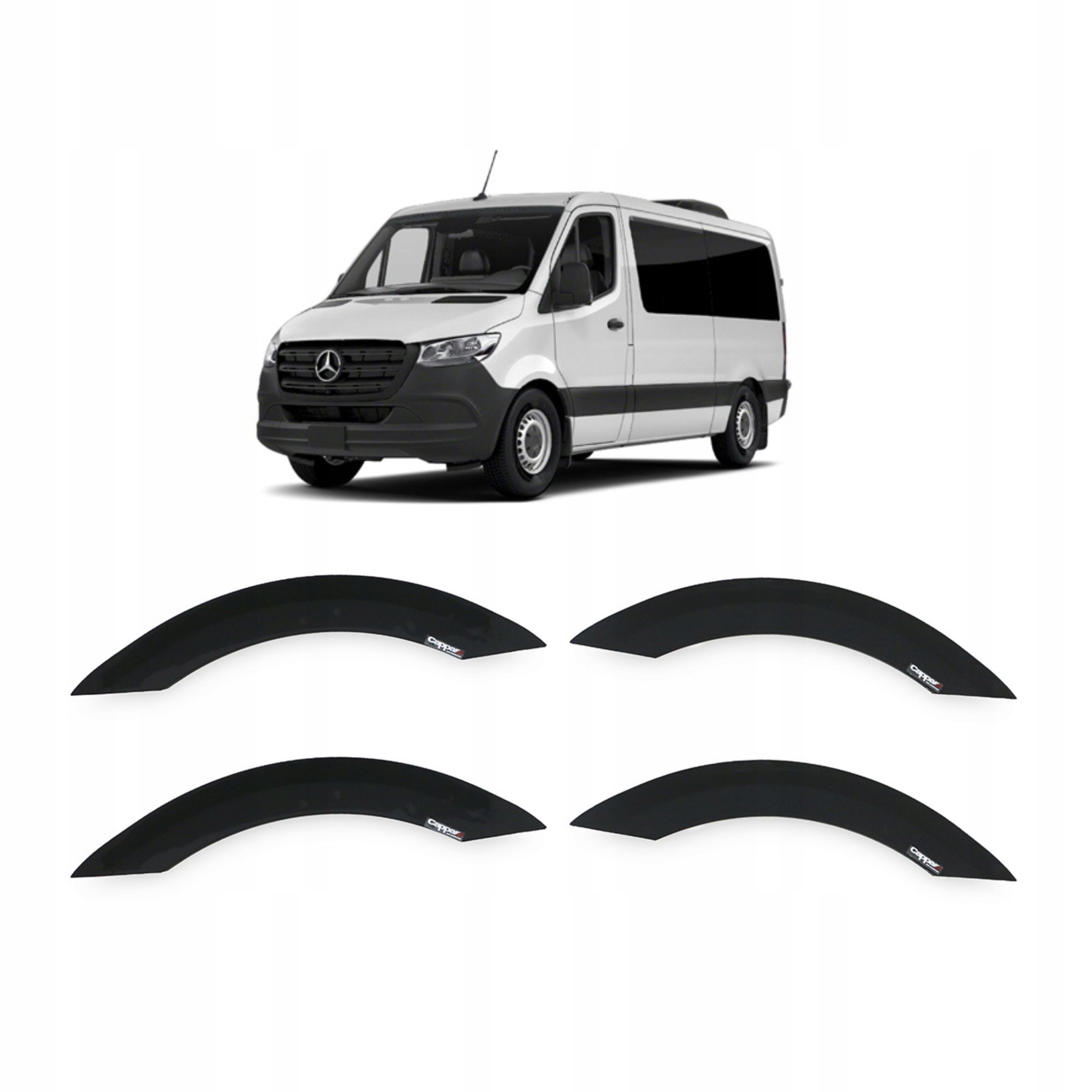 Ochranné kryty podběhů kol černé, odolné Mercedes Sprinter od roku 2018