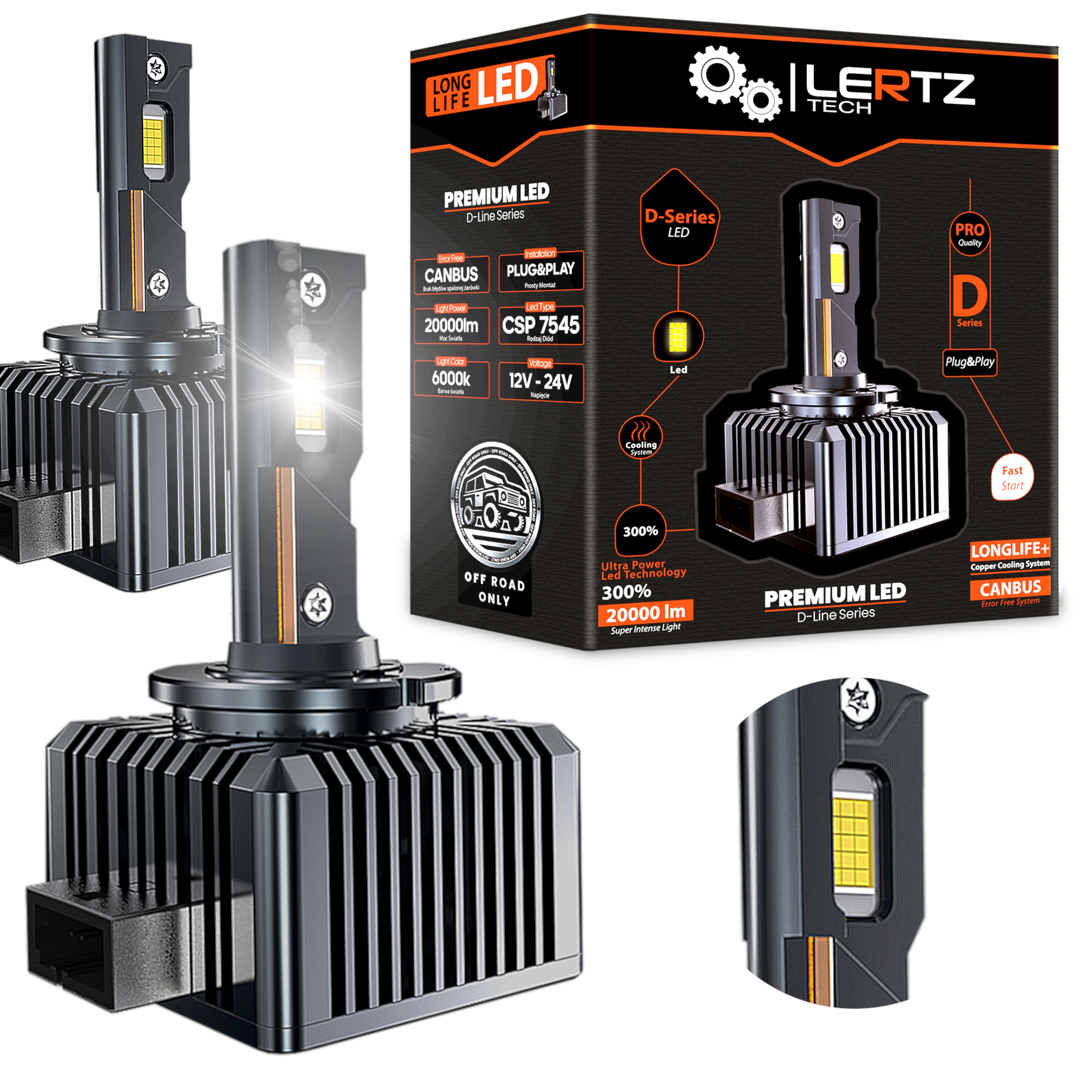 Żarniki D3S Led Xenon Żarówki Palnik Canbus 6000K Żarnik 2 x Żarówka