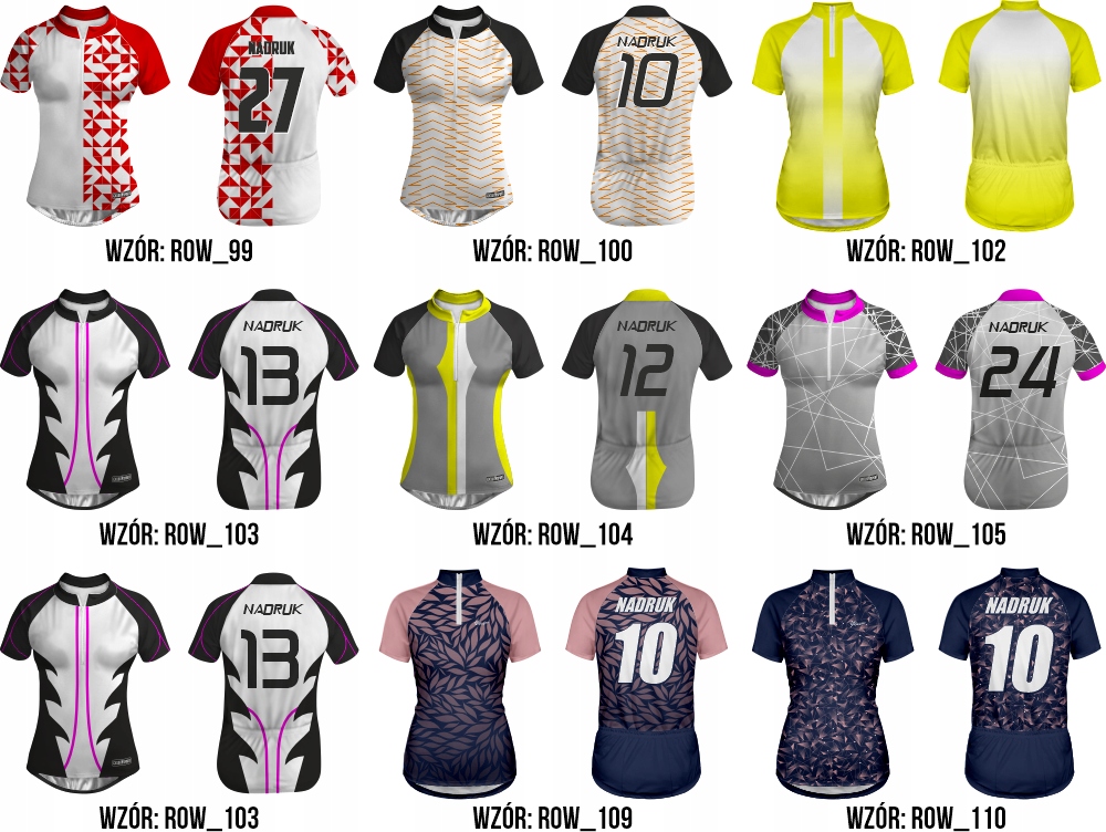 Damska Koszulka Rowerowa Kolarska Wzory Twój Nadruk EAN (GTIN) 7803308631692