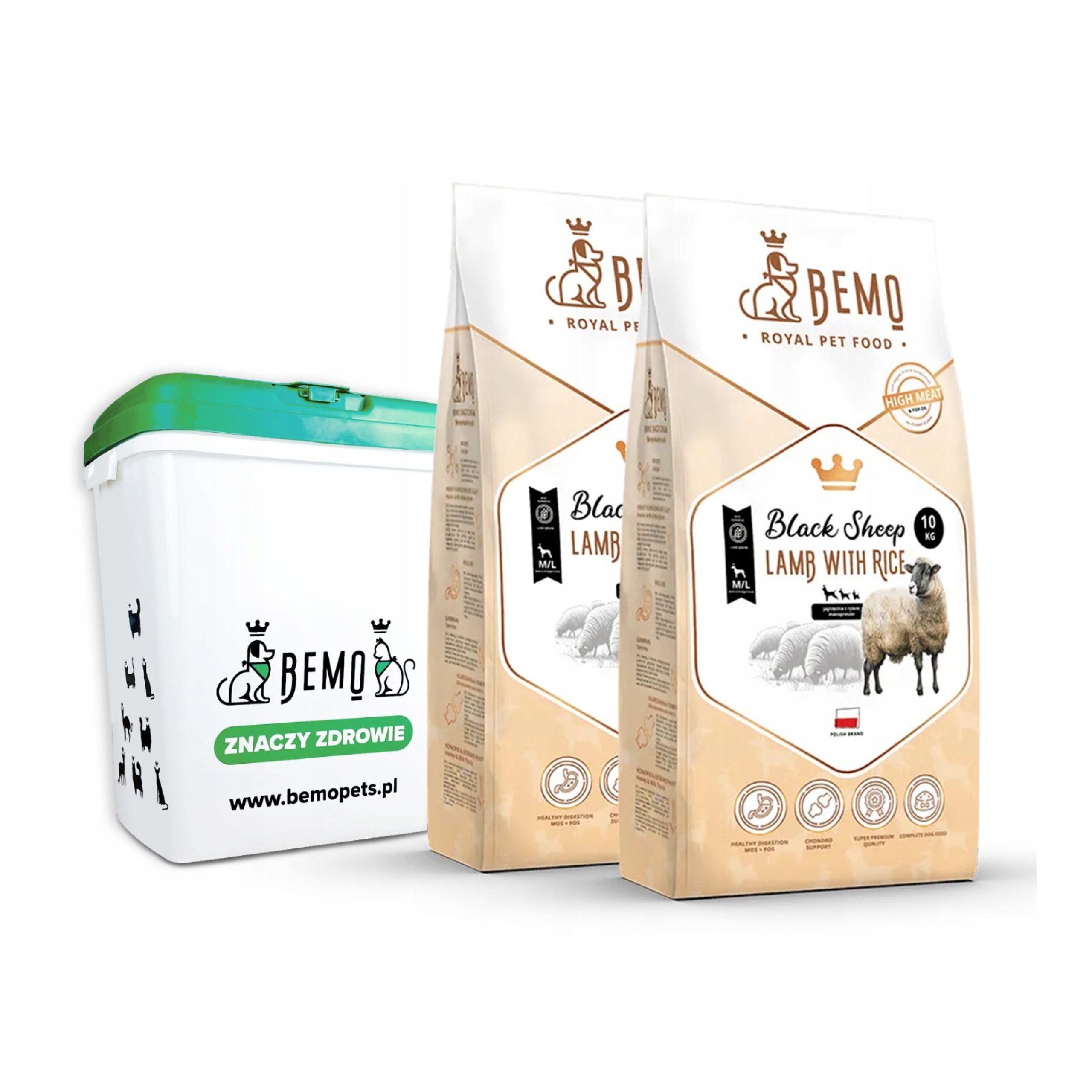 Sucha karma dla psa Bemo Black Sheep 20 kg Sm małych ras Pojemnik