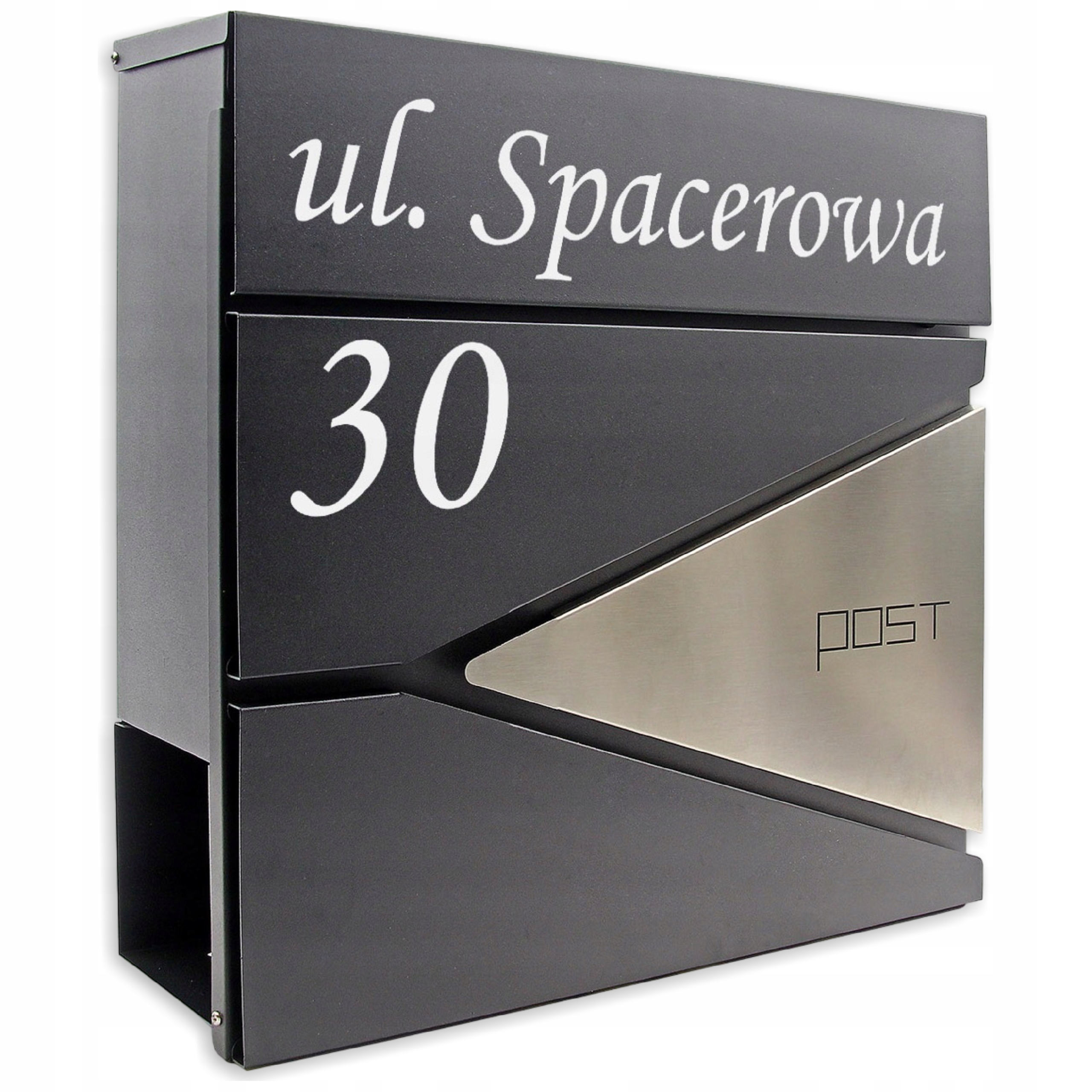 Poštovní schránka vhozová s novinami s Číslem Domu Adresou Uv Tisk