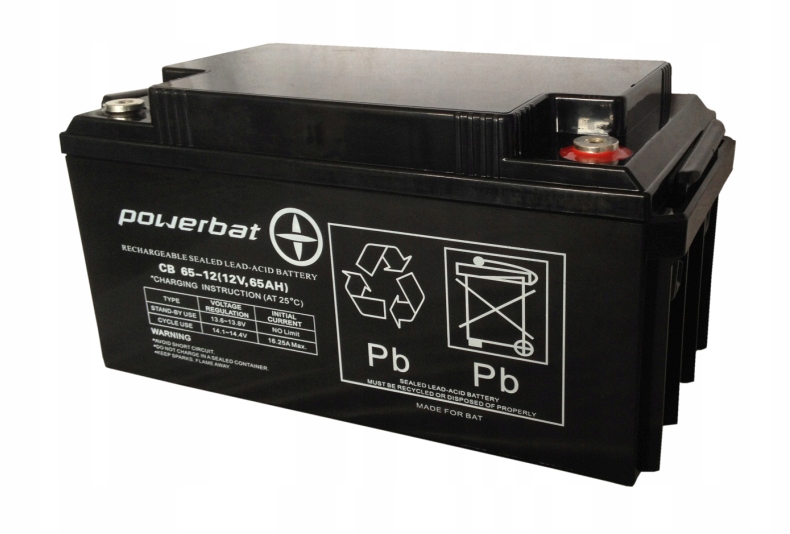 Akumulator do lodzi 12V 65Ah Powerbat GEL AGM