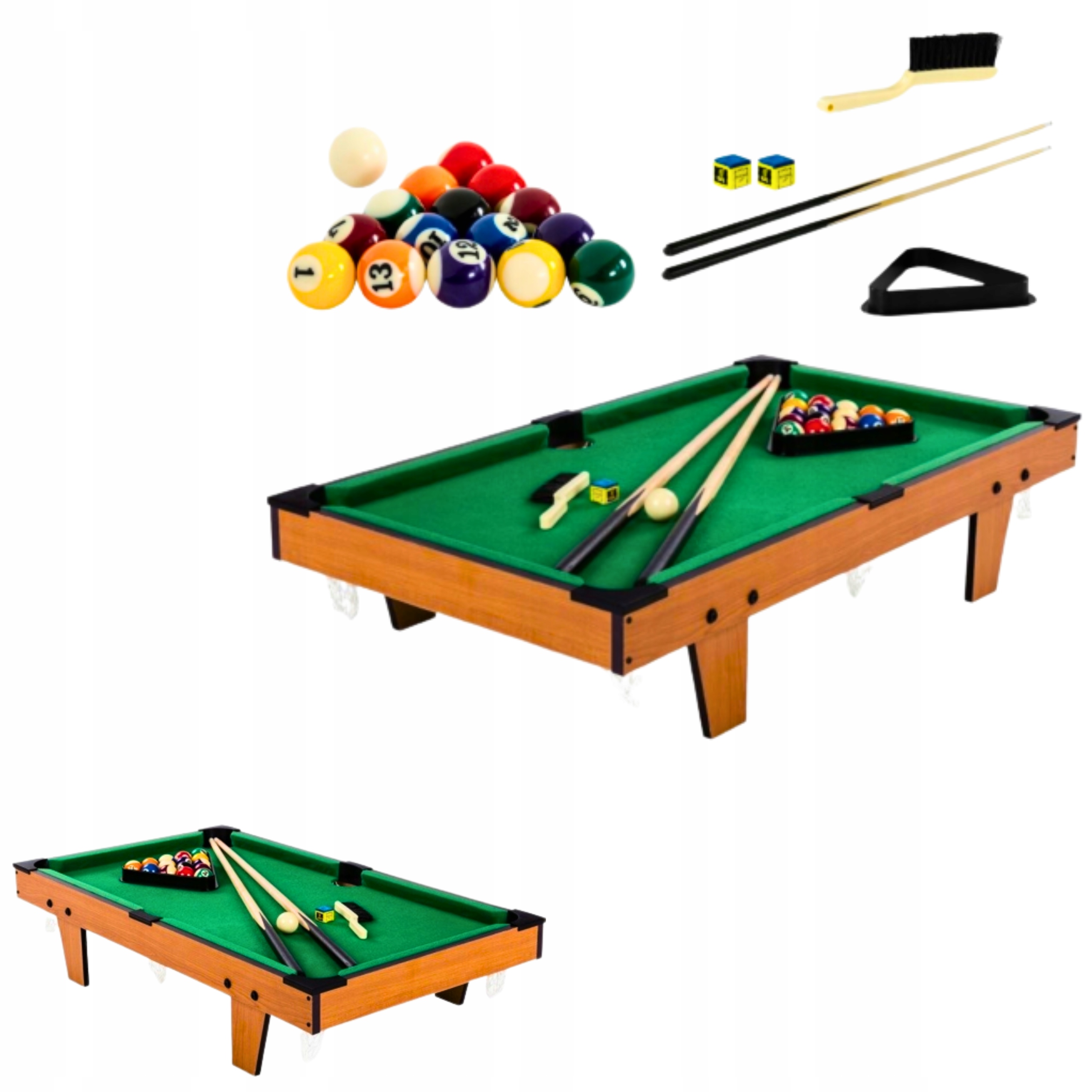 Malý kulečníkový stůl Dárek Bilarda 3ft 2 Tyče Bílý Trojúhelník Kartáč Křída