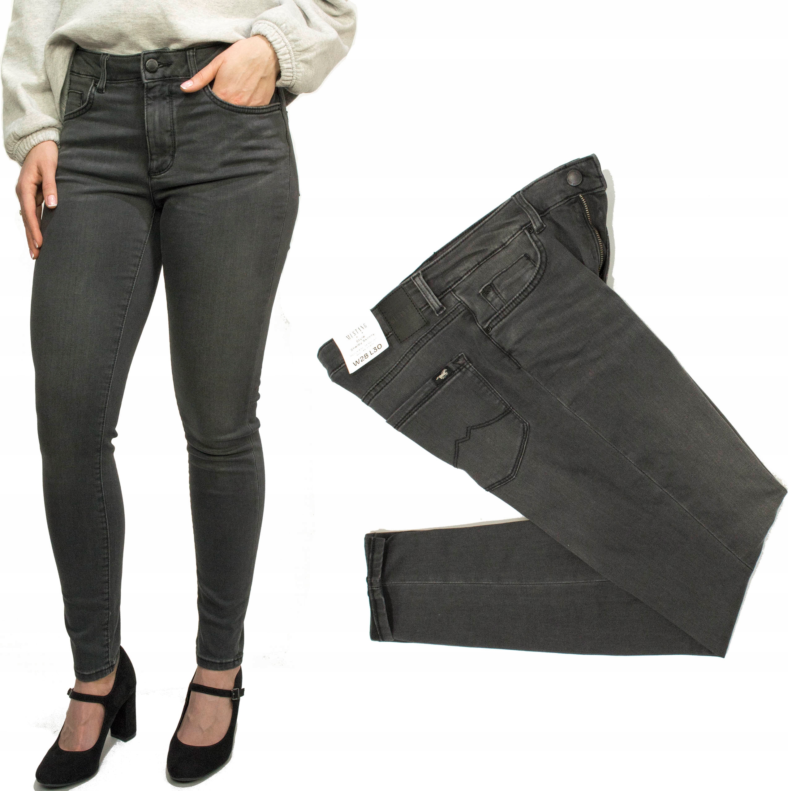 Mustang Shelby Skinny Grey dámské džíny úzké nohavice W32 L32