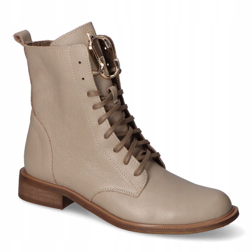 Kotníkové Kotníkové Boty Nicole 3083/055 béžové barvy s lícovou srstí 36