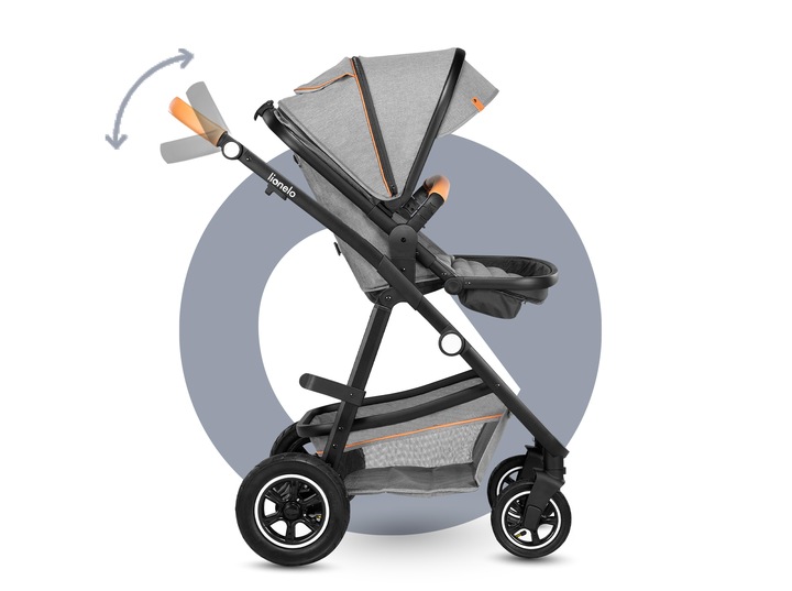 Lionelo AMBER WÓZEK 3w1 Spacerówka Gondola Fotelik Kolor Odcienie szarości i srebra