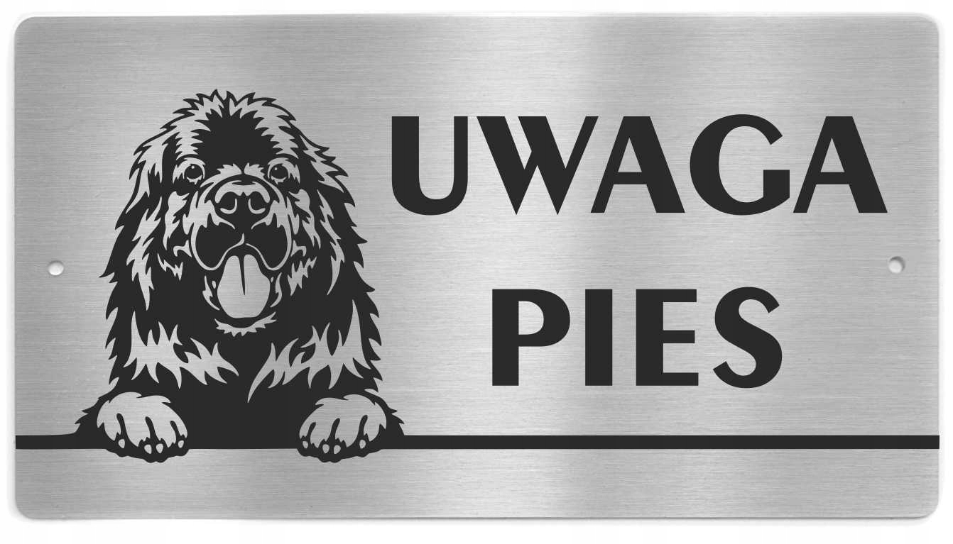 

Tabliczka Uwaga Pies stal nierdzewna Nowofundland