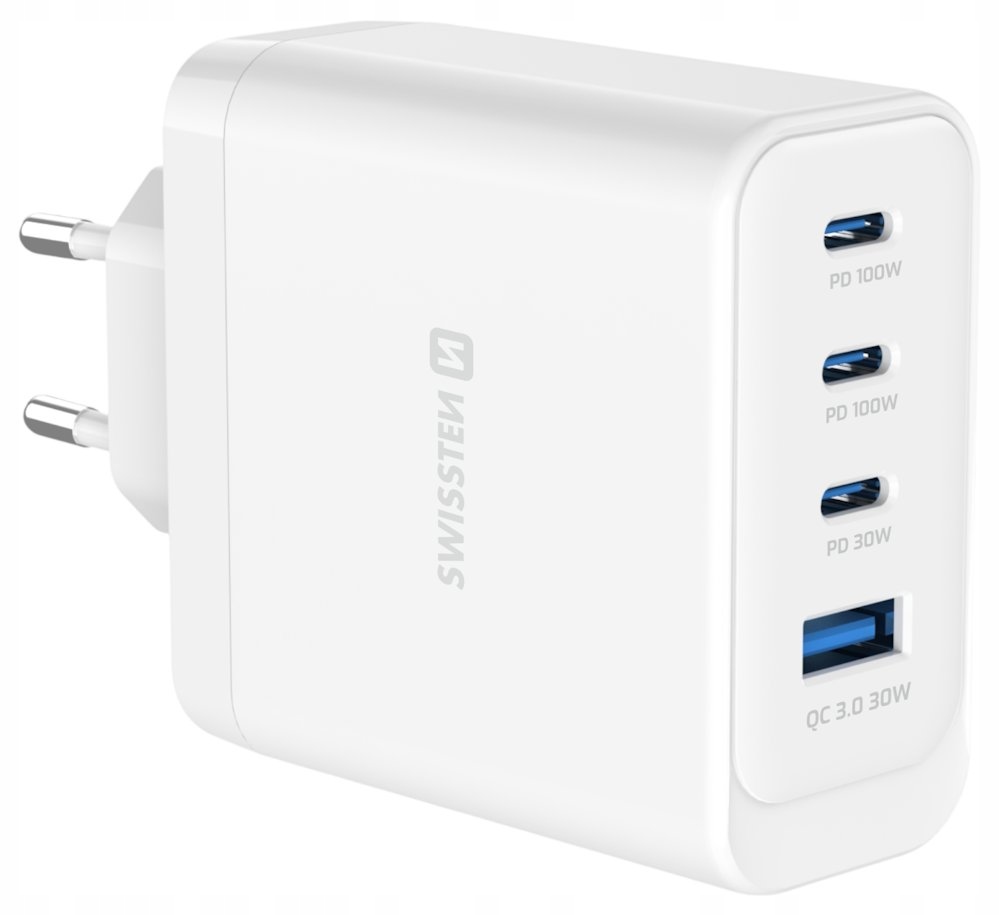 Swissten Síťový Adaptér Core GaN 2x Usb-c Pd 100W 1x Usb-c Pd 20W 1x Us