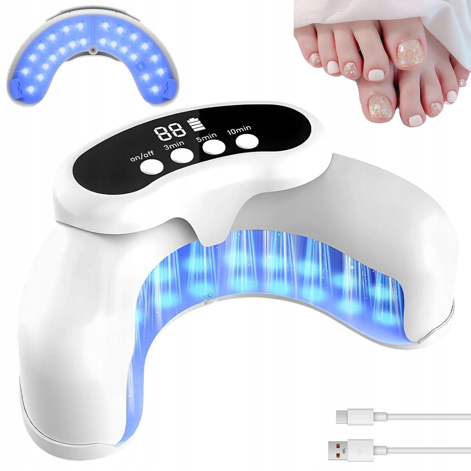 Léčba Mykózy Nehtů Laserová Led Terapie Světlem 470 NM+905 Nm Účinná