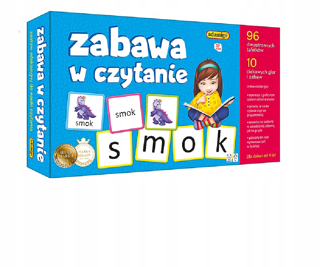 

Zabawa w czytanie 10 Gier Nauka czytania Adamigo