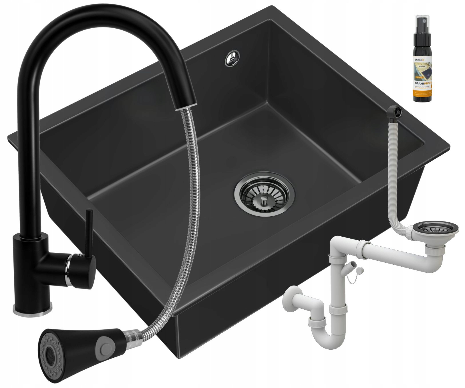 Podstolový Drez Čierny, Závesný Granitan