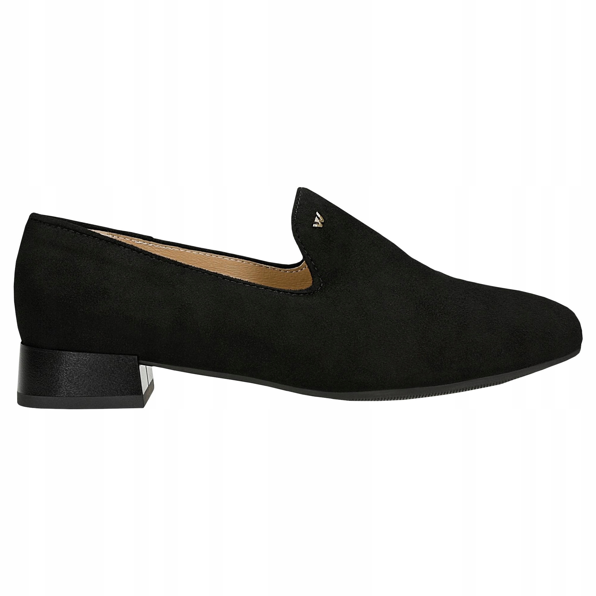 Černé lordsy z velurové kůže na širokém podpatku vel. 40