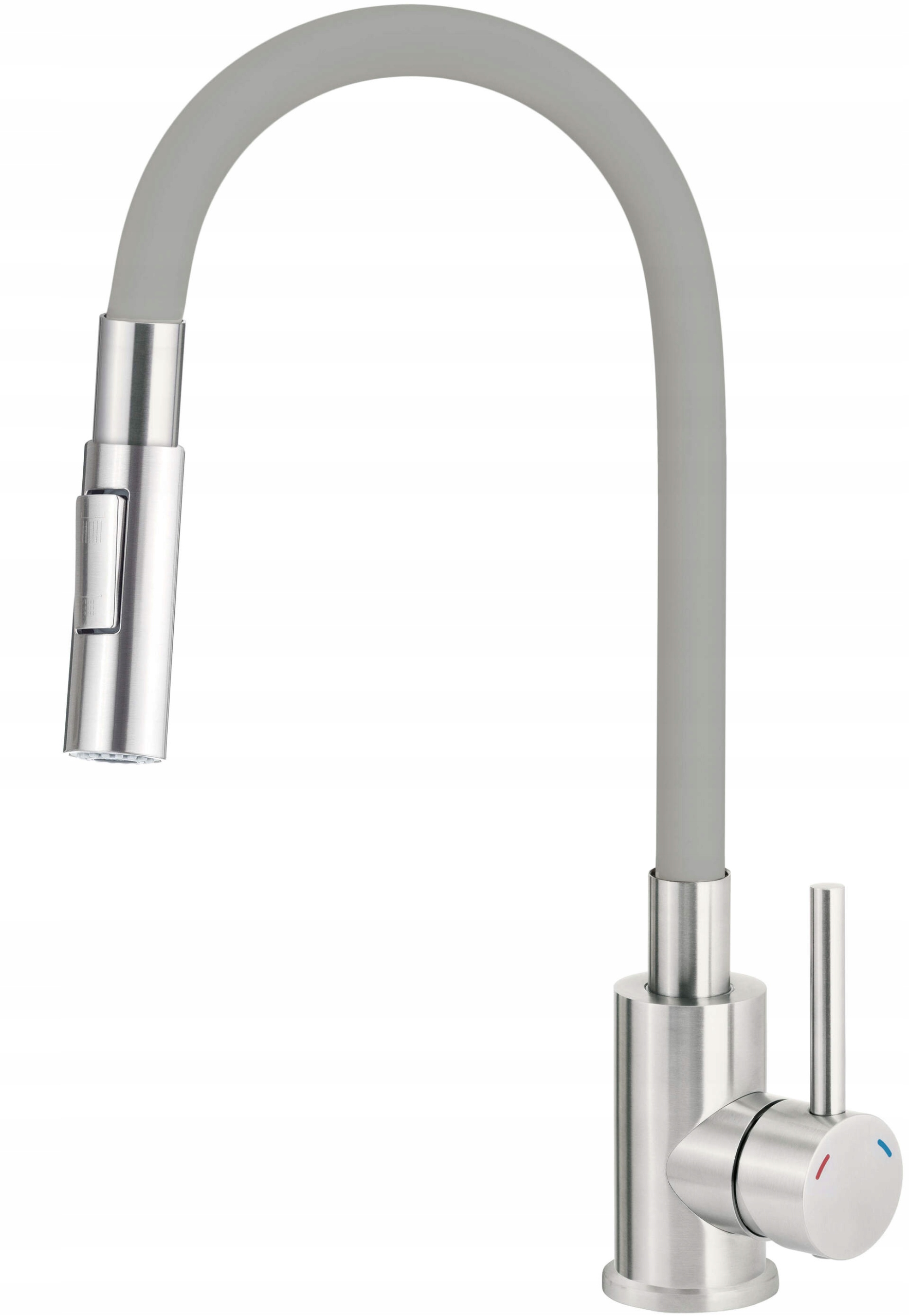 Deante Batéria Luno, ohýbaný výtok, šedá/oceľ, 2 prúdy, BOC_S740