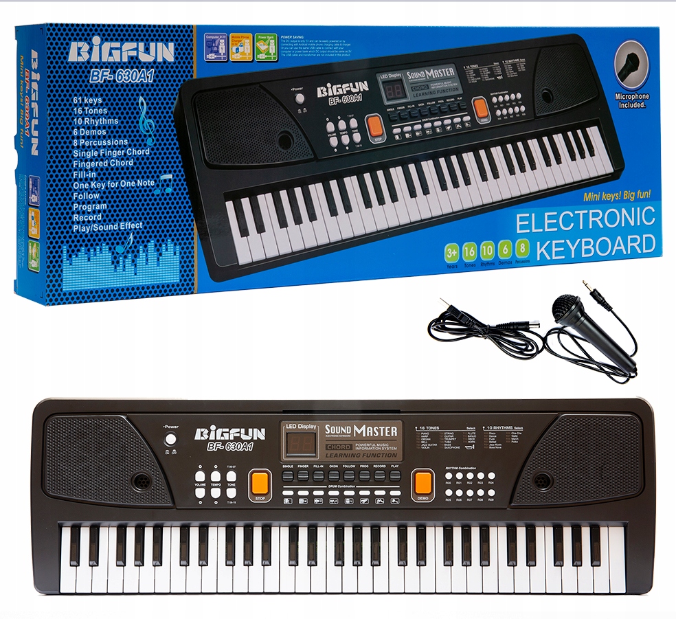 

Organki pianinko keyboard z mikrofonem 61 klawiszy
