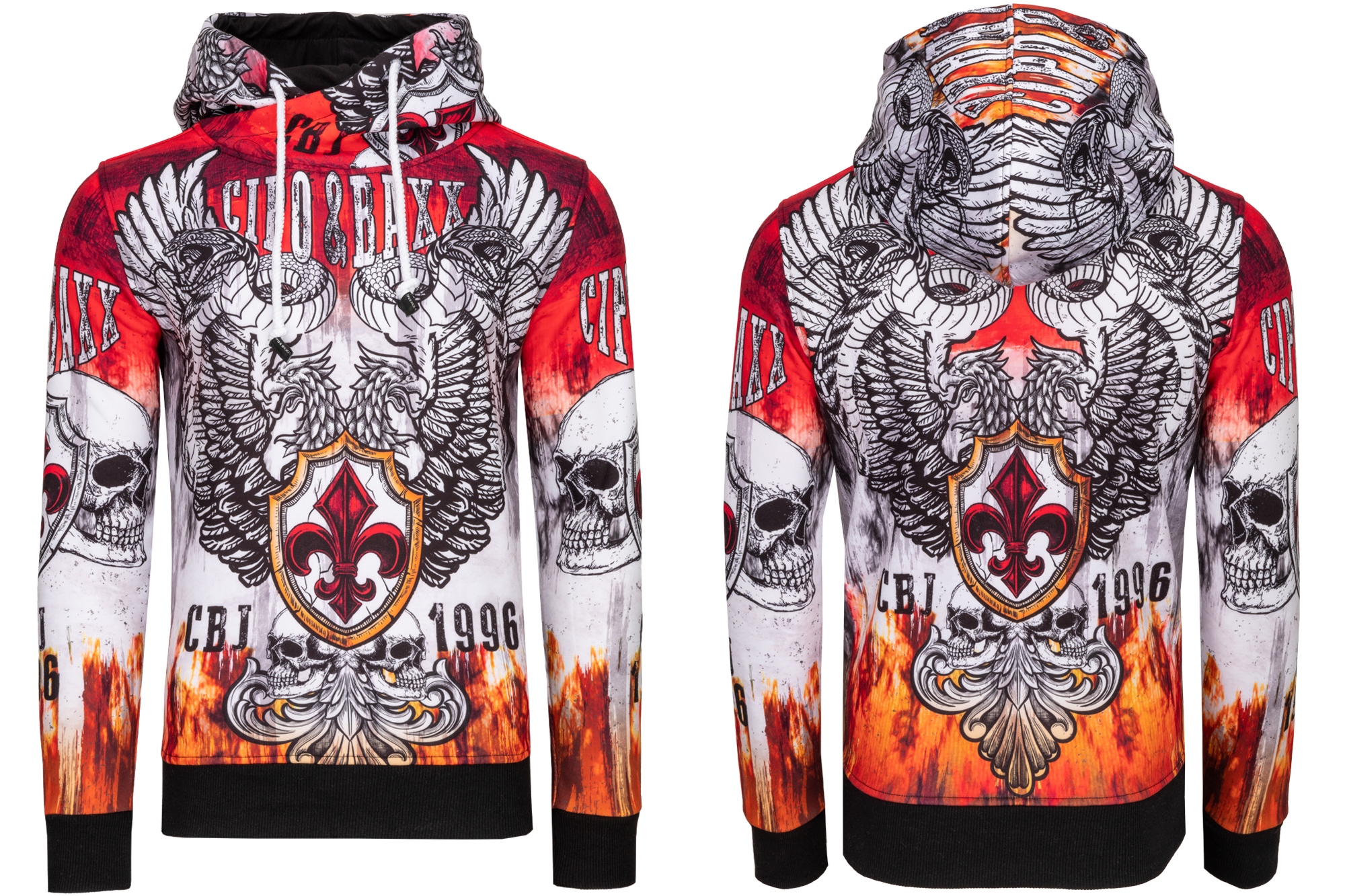 

Bluza Męska Cipo Baxx Kaptur Kobra Ogień Czacha XL