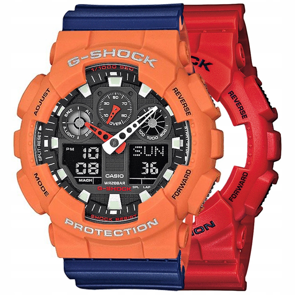Sada Hodinek G-shock GA-100B-4AER Oranžová Modrá