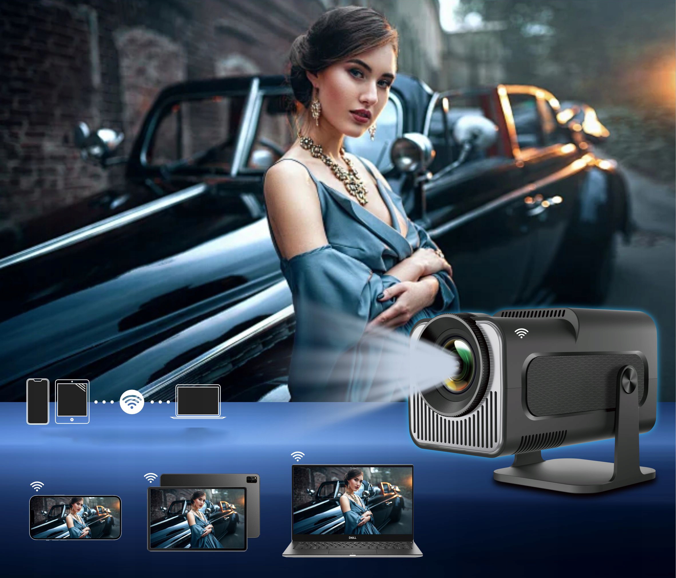 PROJEKTOR RZUTNIK HY320 MINI 2024 NOWA WERSJA PRZENOŚNY HD SMART ANDROID TV Kod producenta MINI PROJEKTOR HY320 ProExpert PRZENOŚNY