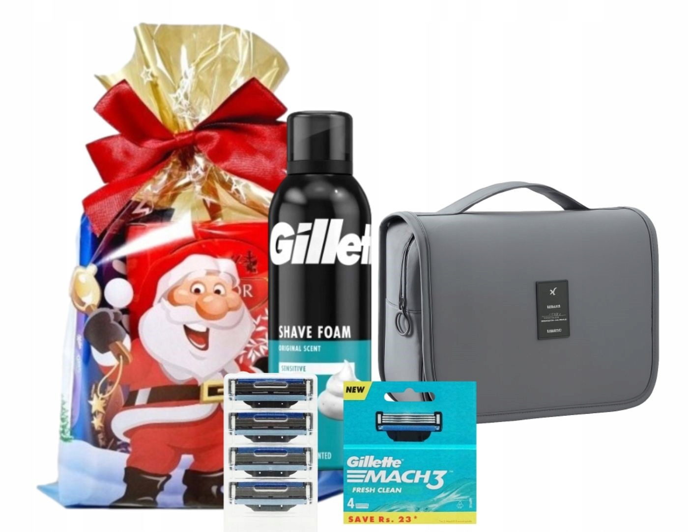 Sada dárek pro muže Gillette Mach3 pěna na holení kosmetická taštička