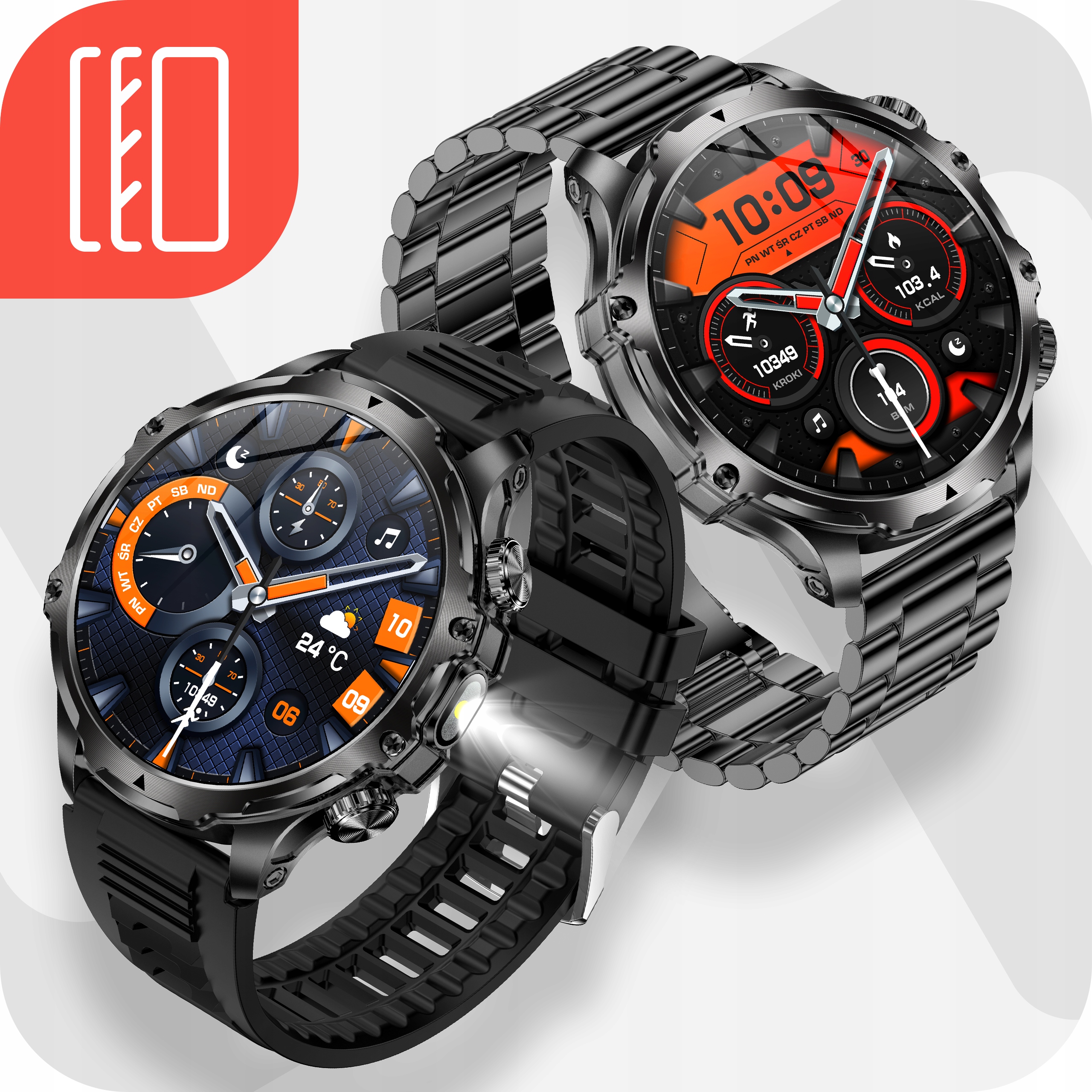 SMARTWATCH ZEGAREK MĘSKI MENU PL ROZMOWY SMART WATCH WODOODPORNY 700 mAh Kompatybilność systemowa Android iOS Windows Phone