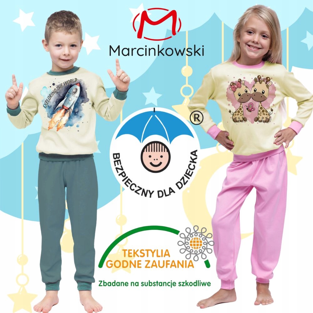 SZARA PIŻAMA BAWEŁNIANA MŁODZIEŻOWA DLA CHŁOPCA DŁUGA 100% BAWEŁNA 170 Rozmiar (new) 170