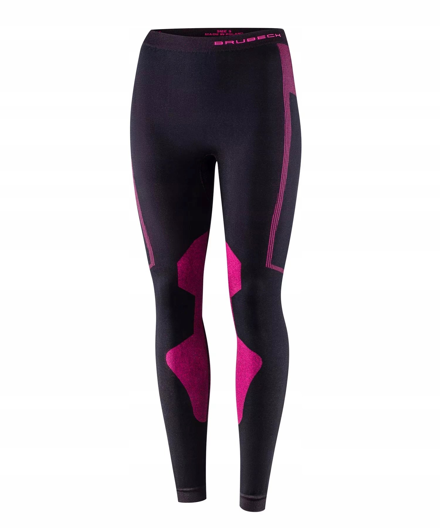 Spodnie Termoaktywne Damskie Brubeck DRY Czarno Różowe rozm. S
