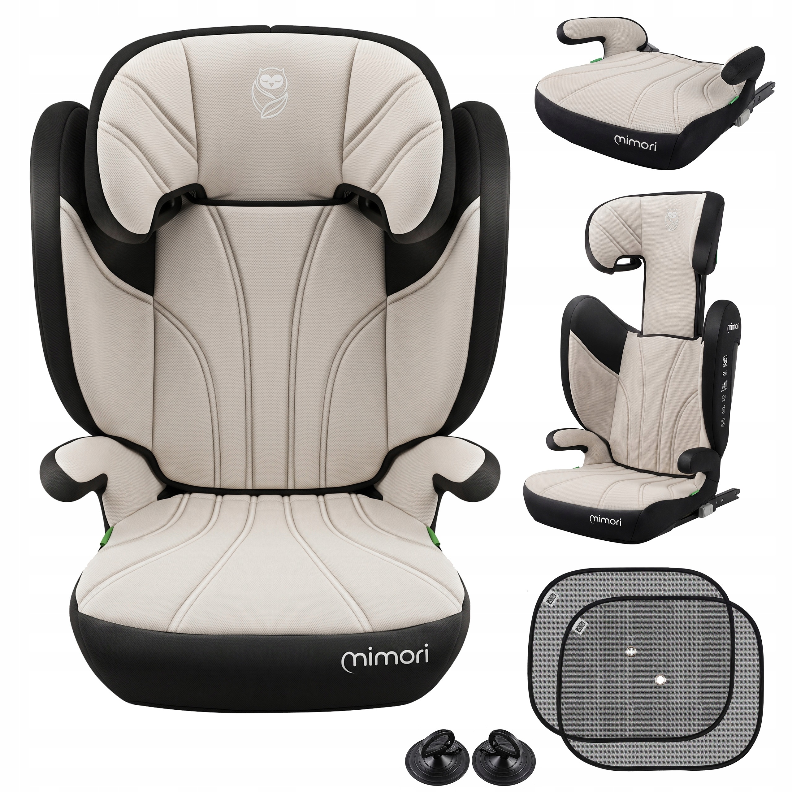 Fotelik Samochodowy Podstawka 2w1 Mimori Beżowy Isofix R129 100-150 CM