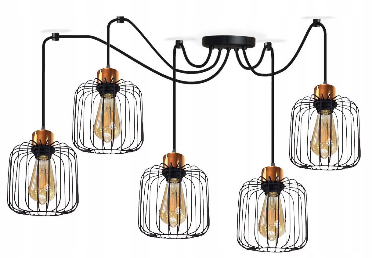 

Nowoczesna Lampa Wisząca Pająk Ring 5 Sufitowa Led