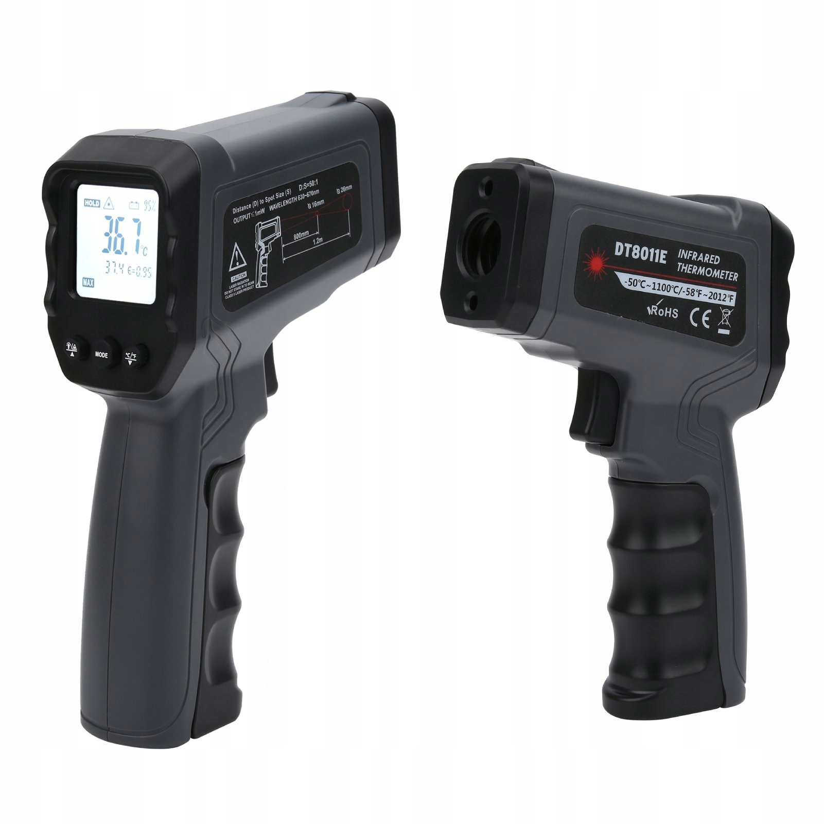 Teploměr Bezkontaktní Pyrometr -50 +1100 C LCD displej Měřič