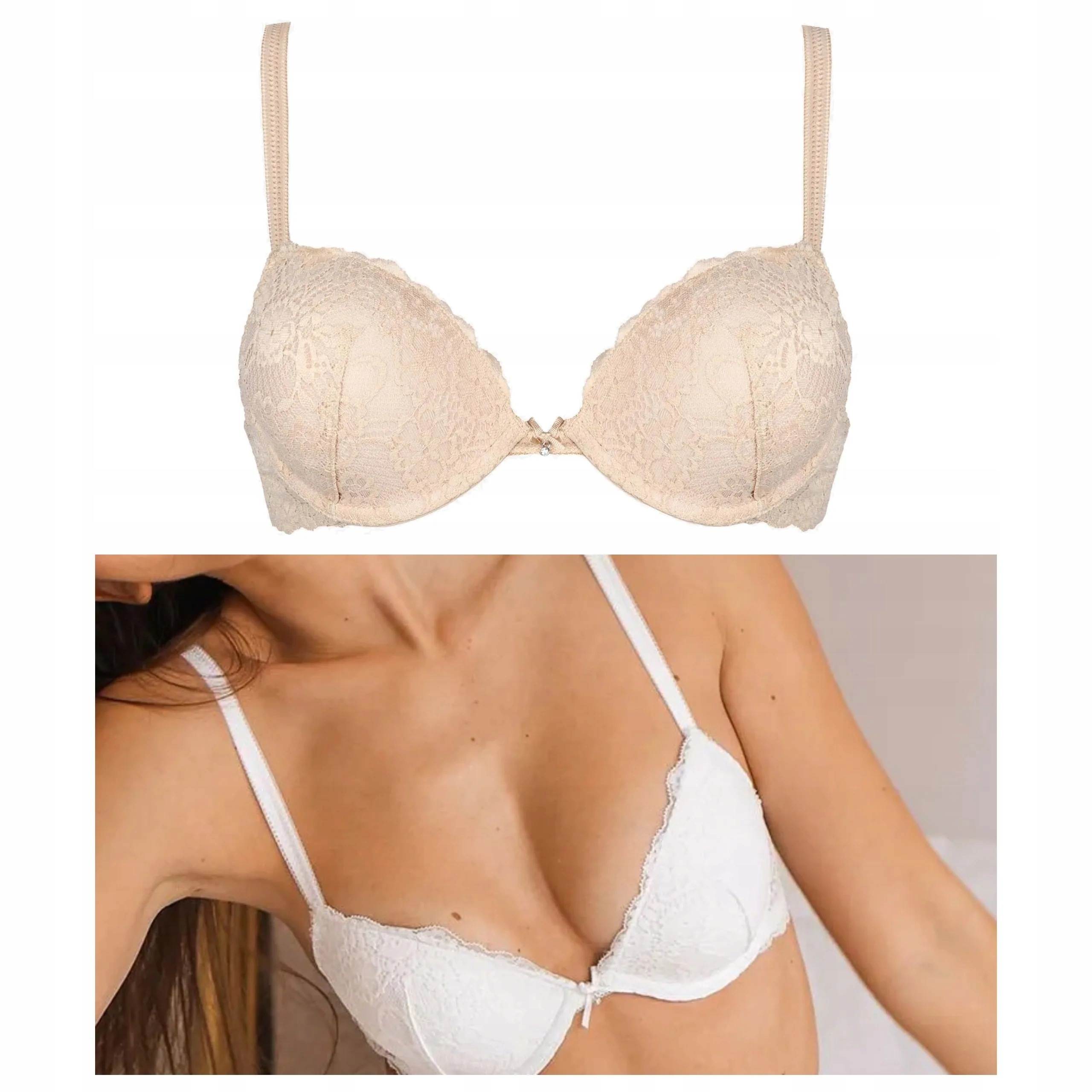 2x krajková push-up podprsenka Sielei Allure 2674 bílá cipria 75C