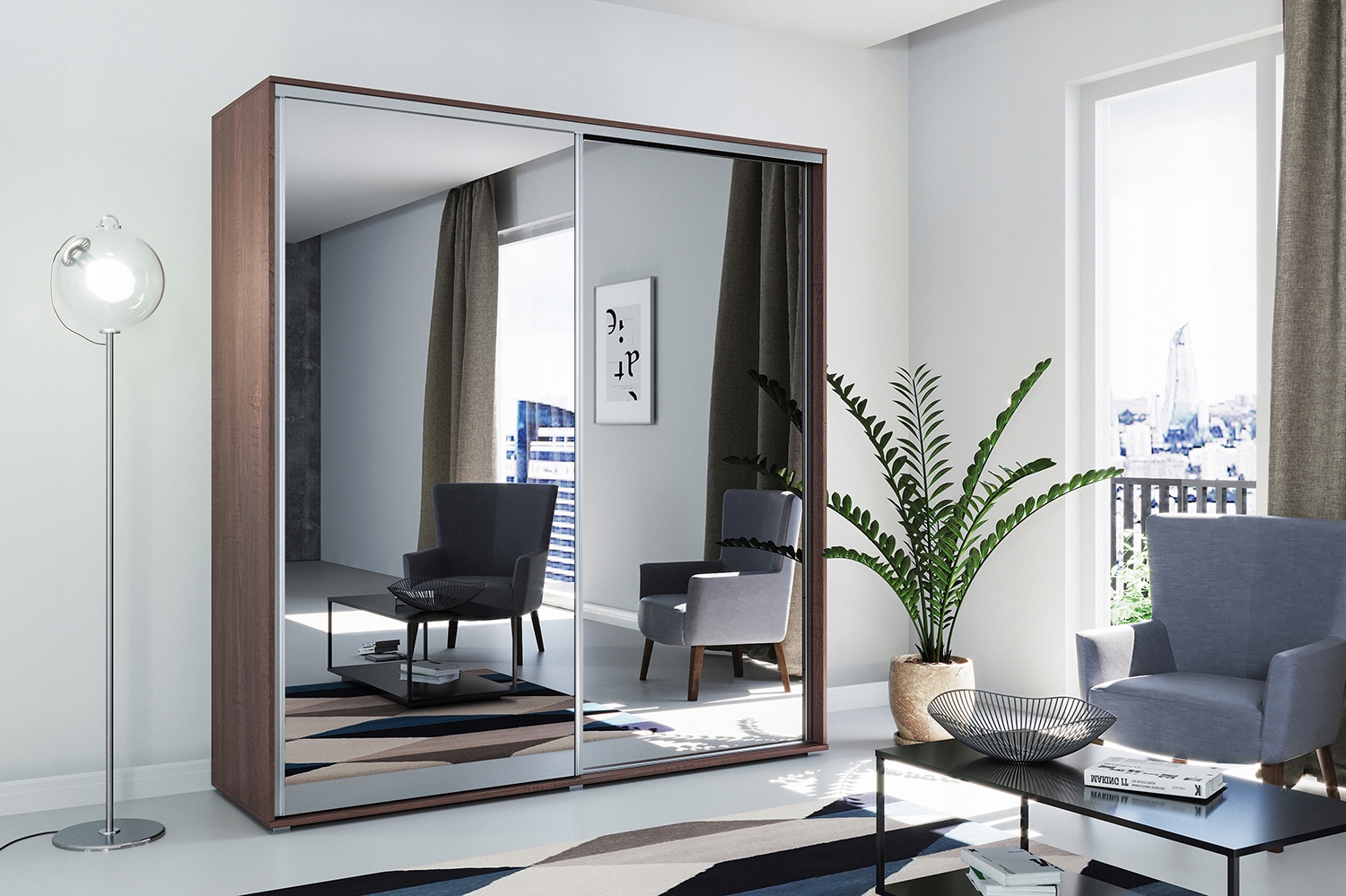 szafa przesuwna Sara 200/245/62 Głębokość mebla 62 cm