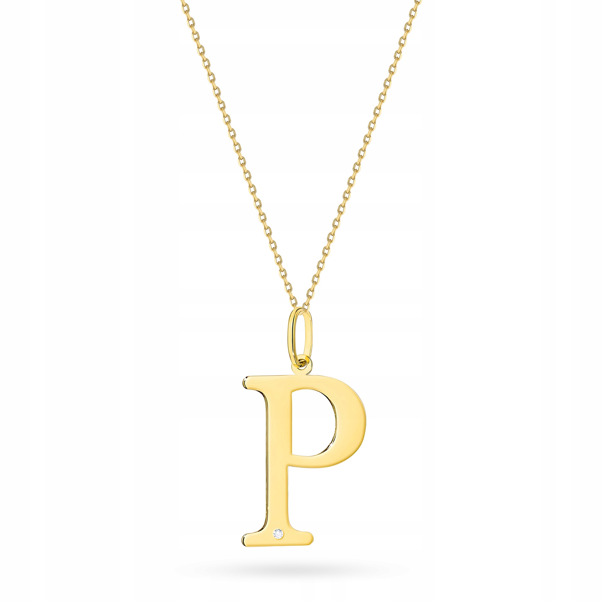 Zlatý Náhrdelník 585 Písmenko P s Briliantem 0,005 ct