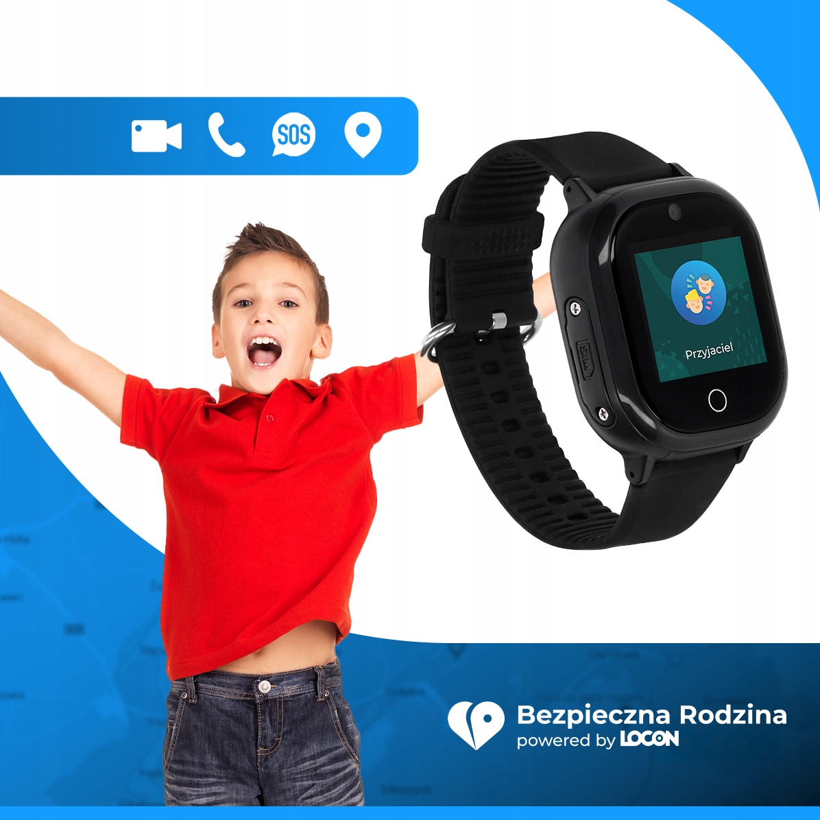 SMARTWATCH DLA CHŁOPCA GPS APLIKACJA PL WIFI Złącza nanoSIM