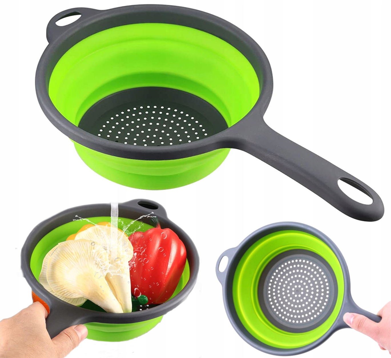 SILIKONOWY DURSZLAK CEDZAK SITKO SKŁADANY OCIEKACZ