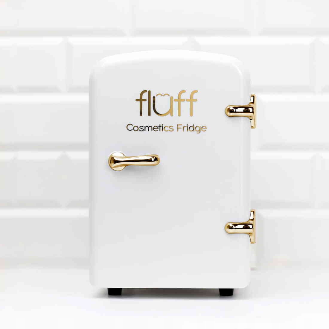 

Fluff Lodówka Kosmetyczna Biała Złote Logo