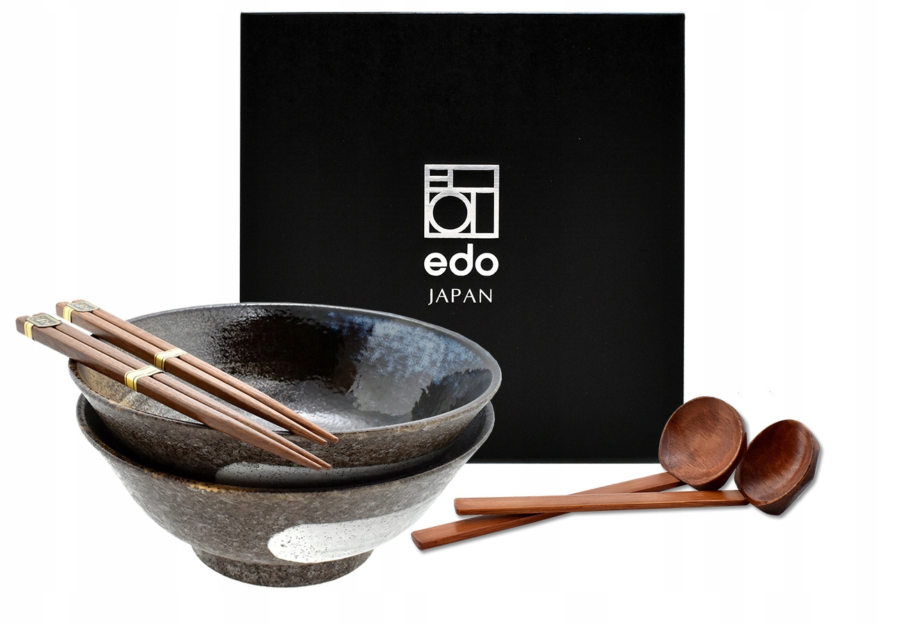 Sada 2 misek s lžícemi a paličkami – Ramen Tonmatsu 21 cm 1100 ml Box