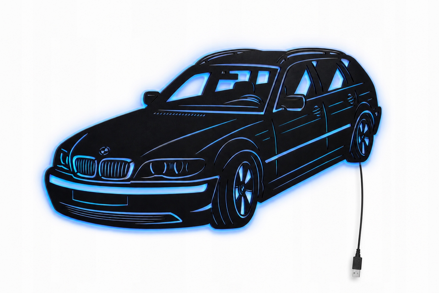 Obraz drewniany Bmw E46 Combi Podswietlana Auto Decor 3D XL