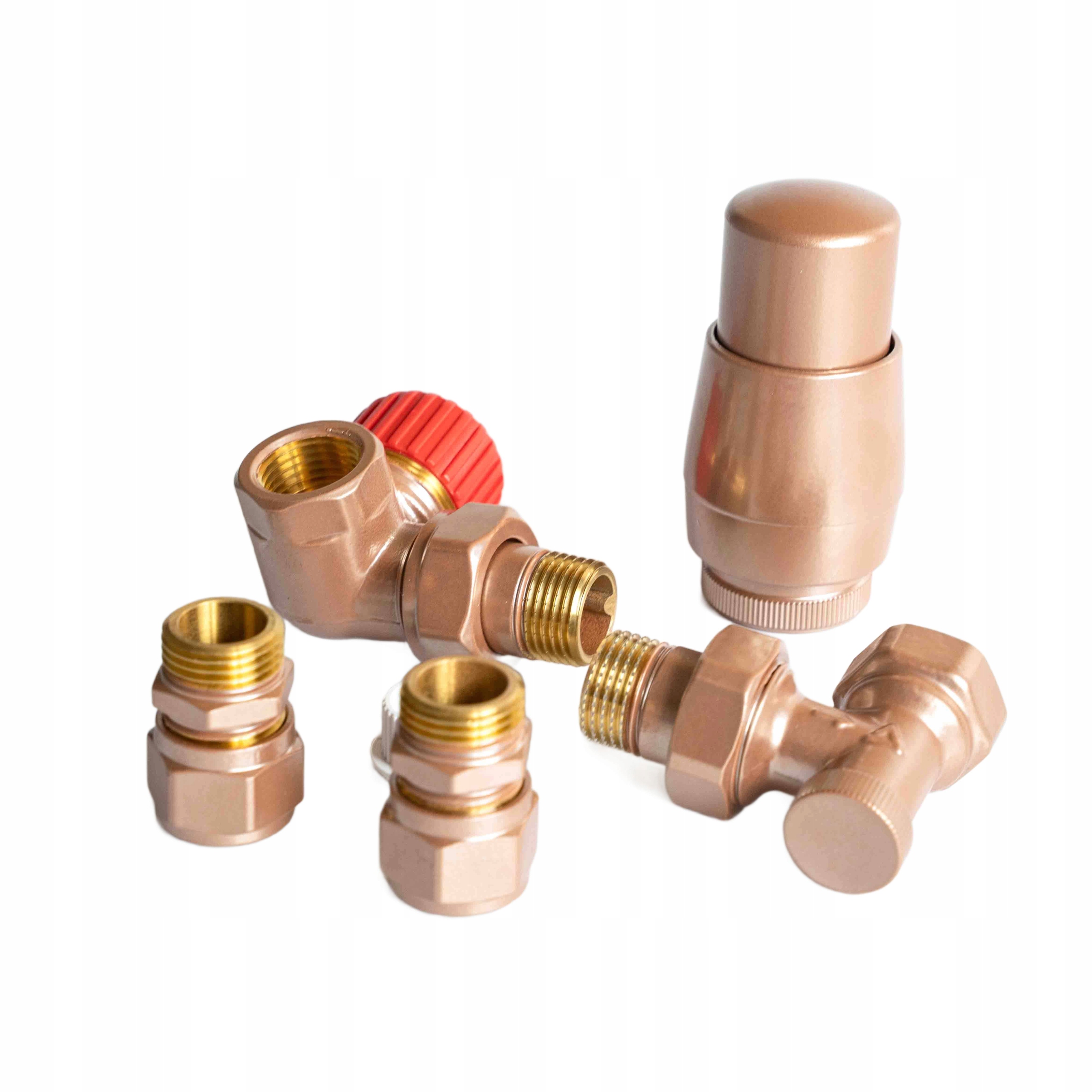 Uhlovo Axiálny Termostatický Ventil Vario Term Zlatý Ružový