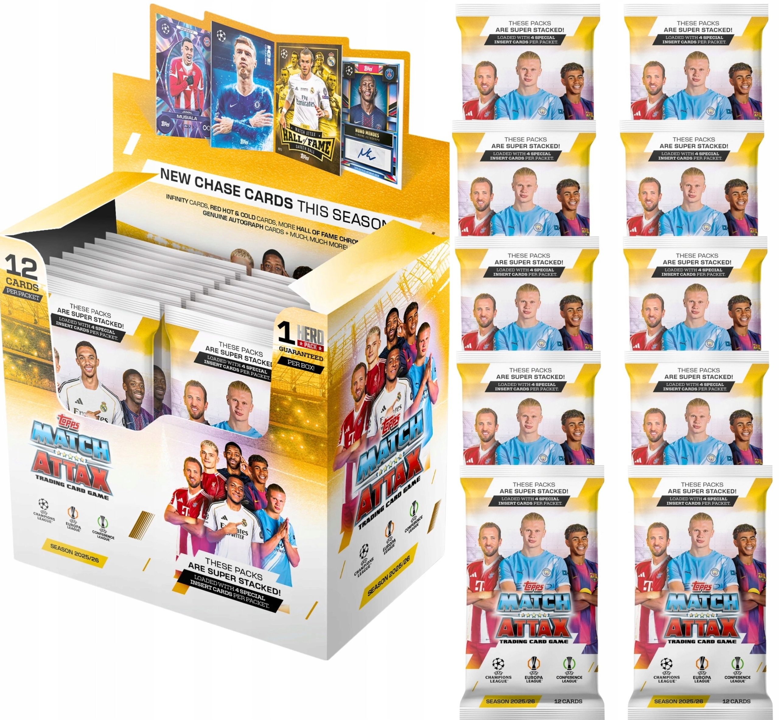 SASZETKI ZESTAW 10 SZTUK TOPPS MATCH ATTAX 2026 120 KART